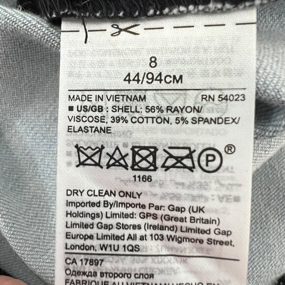 Banana Republic Womens Stripe Square Neck Bi Stretch Dress Blue Black size 8 - Picture 12 of 14